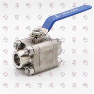 Three piece forged steel ball valve