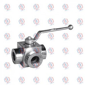 Three-way forged steel ball valve